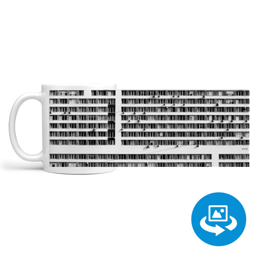 Кружка (круговая запечатка) с принтом Жилой дом