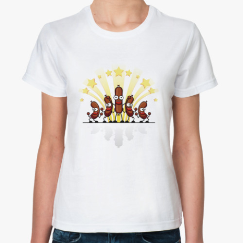 Классическая футболка с принтом Колбасё