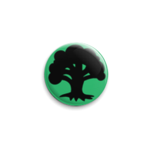 Значок 25мм с принтом Зеленая мана