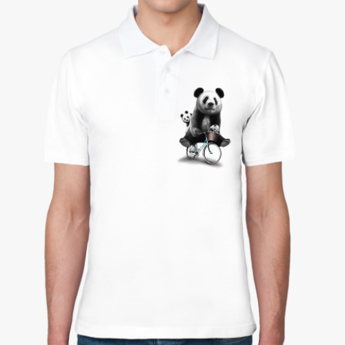 Рубашка поло Панды на велосипеде