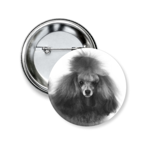 Значок 50мм с принтом Пудель