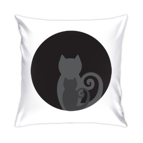 Подушка с принтом Кошачьи тени