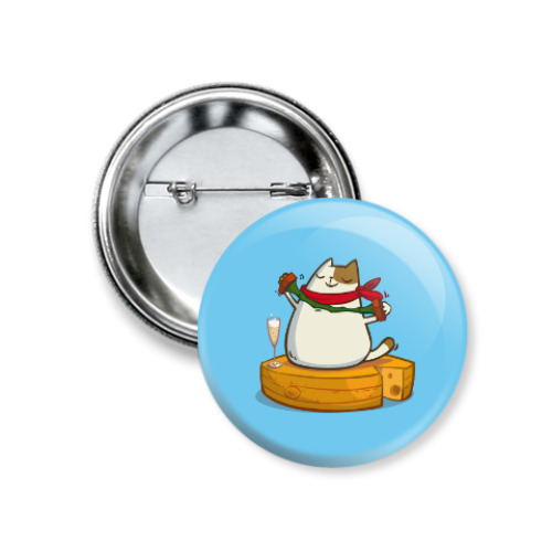 Значок 37мм с принтом Франкот — Пятничный Котик №30