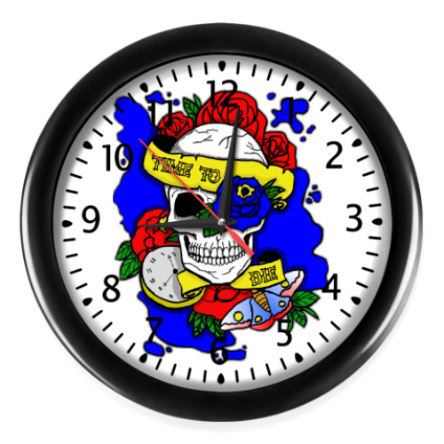 Настенные часы череп Time to Die