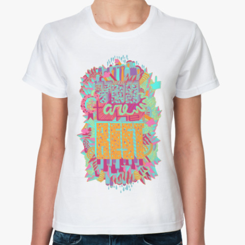 Классическая футболка с принтом The best