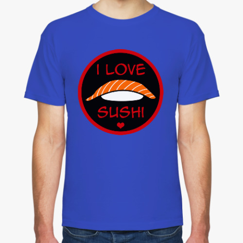 Футболка с принтом Я люблю суши