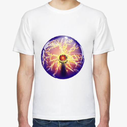Футболка с принтом шар Теслы