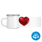 Кружка металлическая белая (круговая запечатка)