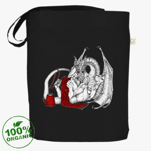 Сумка шоппер с принтом И дракону нужен шарф