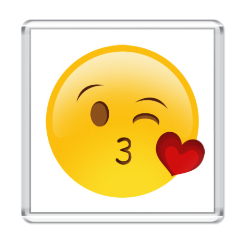 Магнит с принтом Emoji Смайл: Воздушный Поцелуй