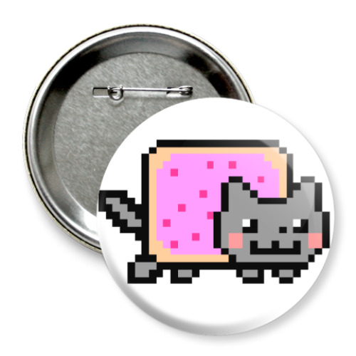 Значок 75мм с принтом Nyan Cat