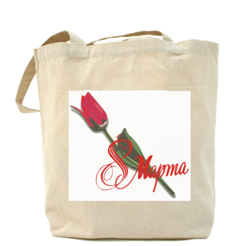 Сумка шоппер с принтом 8 марта