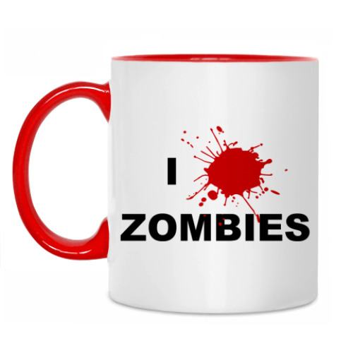 Кружка с принтом I love Zombie