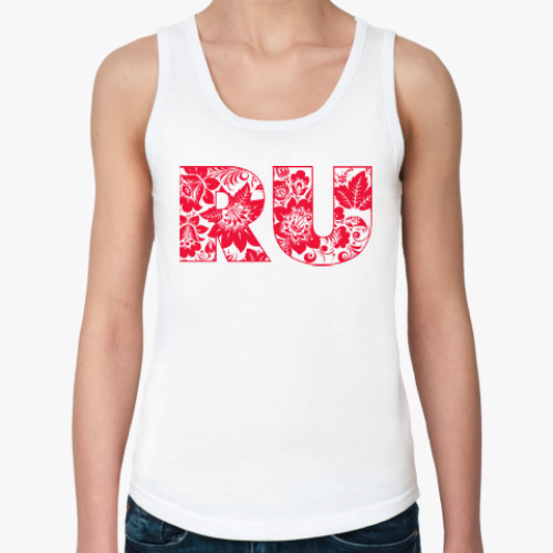 Женская майка с принтом Россия вперед RU