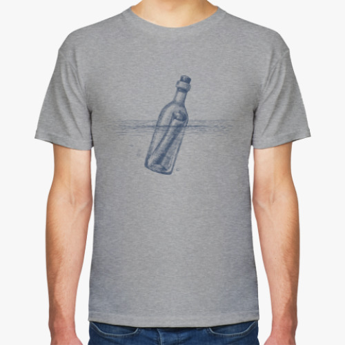 Футболка с принтом Море винтаж послание в бутылке