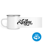 Кружка металлическая белая (круговая запечатка)