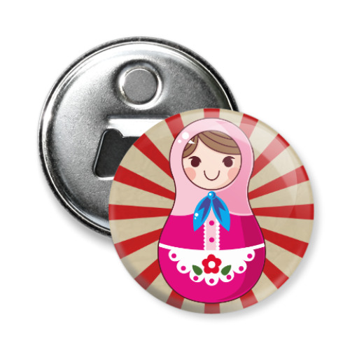 Магнит-открывашка с принтом Матрешка