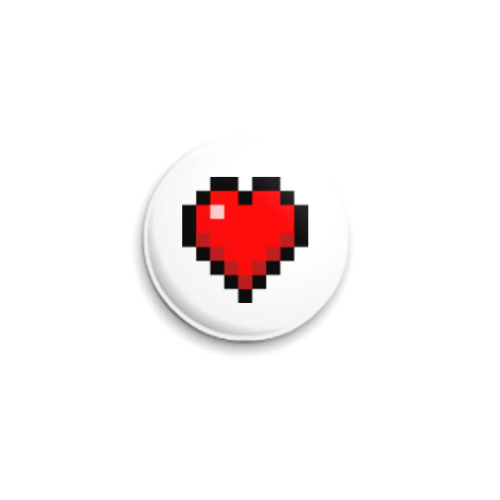 Значок 25мм с принтом Minecraft Heart