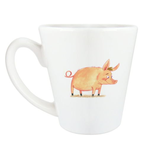 Чашка Латте Кофе с поросенком и коровой