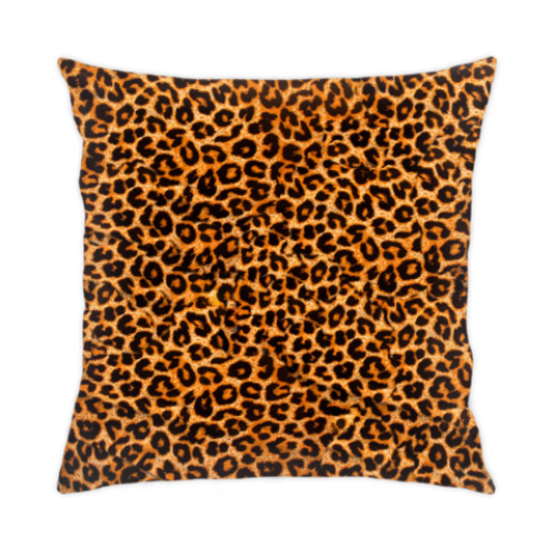 Подушка с принтом леопардовый узор