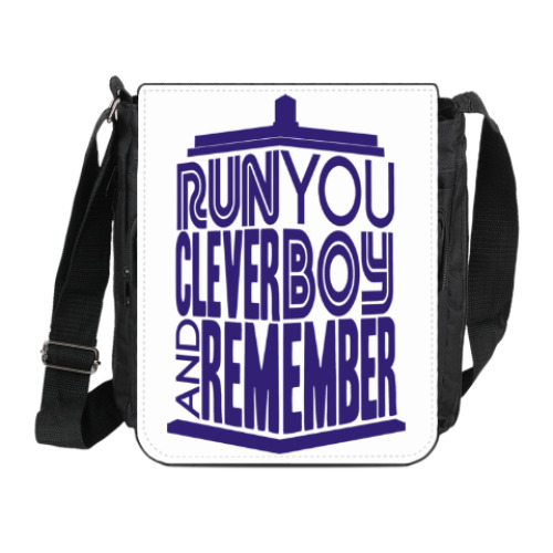 Сумка на плечо (мини-планшет) с принтом Беги, умный мальчик, и помни
