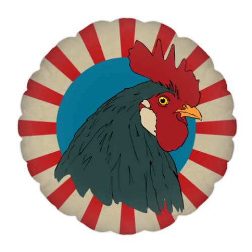 Подушка с принтом Новый Год (Год Петуха)