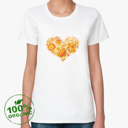 Женская футболка из органик-хлопка Цветочное сердце