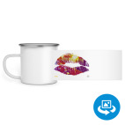 Кружка металлическая белая (круговая запечатка)