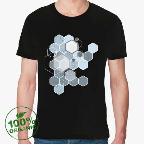 Футболка из органик-хлопка с принтом Абстракция-гексагон