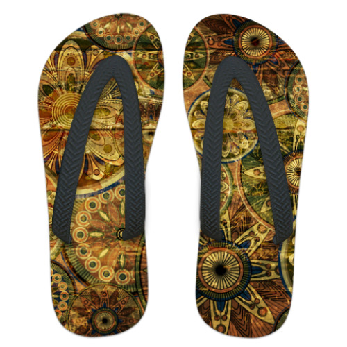 Шлепанцы (сланцы) с принтом Узоры