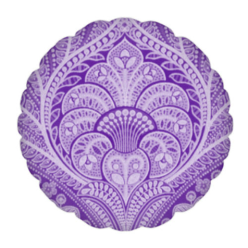 Подушка с принтом Фиолетовое счатье