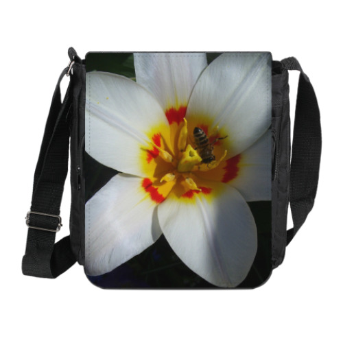 Сумка на плечо (мини-планшет) с принтом 'цветок'