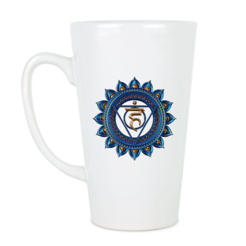 Чашка Латте с принтом Вишуддха чакра