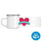 Кружка металлическая белая (круговая запечатка)