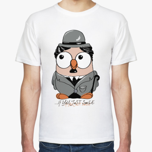 Футболка с принтом Сова Чарли Чаплин Суперсова Goofi