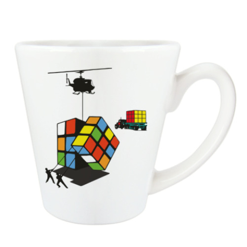 Чашка Латте с принтом Кубик Рубика | Rubiks Cube
