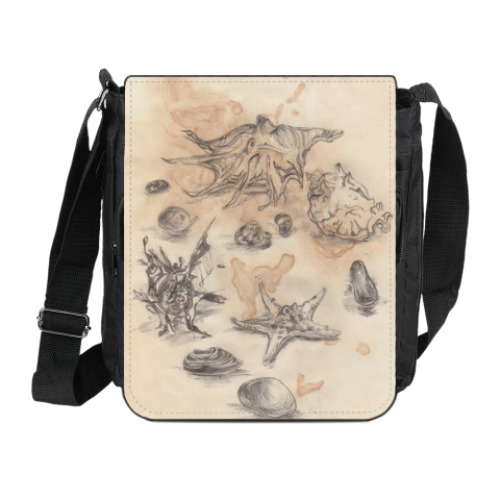 Сумка на плечо (мини-планшет) с принтом Дары моря