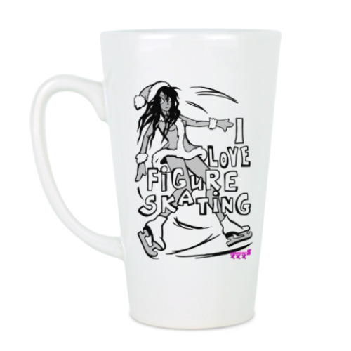 Чашка Латте с принтом Фигуристка