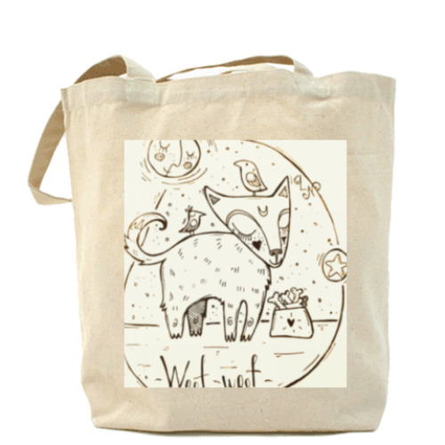 Сумка шоппер с принтом Лунный Пёс