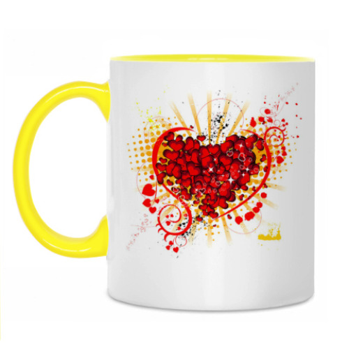 Кружка с принтом Яркое сердце