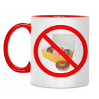 Двухцветная кружка Знак &#039;Я на диете!&#039;