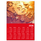 Календарь A4 2026, красный Новый Год 2013