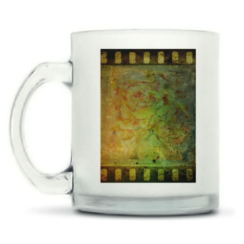 Кружка матовая с принтом Роза. Старая фотопленка