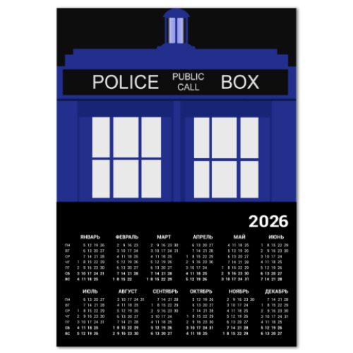 Календарь с принтом TARDIS Doctor Who
