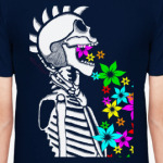 Скелет с цветами