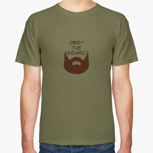 Футболка с принтом Obey the beard