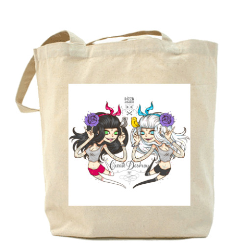 Сумка шоппер с принтом CreateDestroy