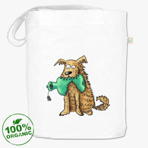 Сумка шоппер с принтом Тузик и грелка