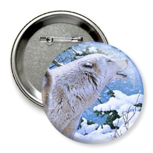 Значок 75мм с принтом ВОЛК