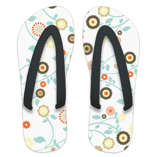 Шлепанцы (сланцы) с принтом Цветочек